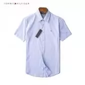 homme chemise tommy hilfiger promo short light blue